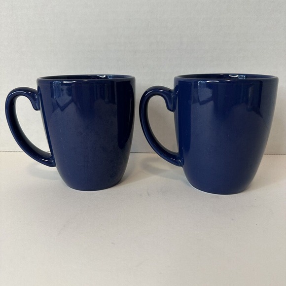 CORELLE Coordinates Stoneware Cup/Mugs Royal Deep Blue Set of 2 China Clean - Picture 10 of 11